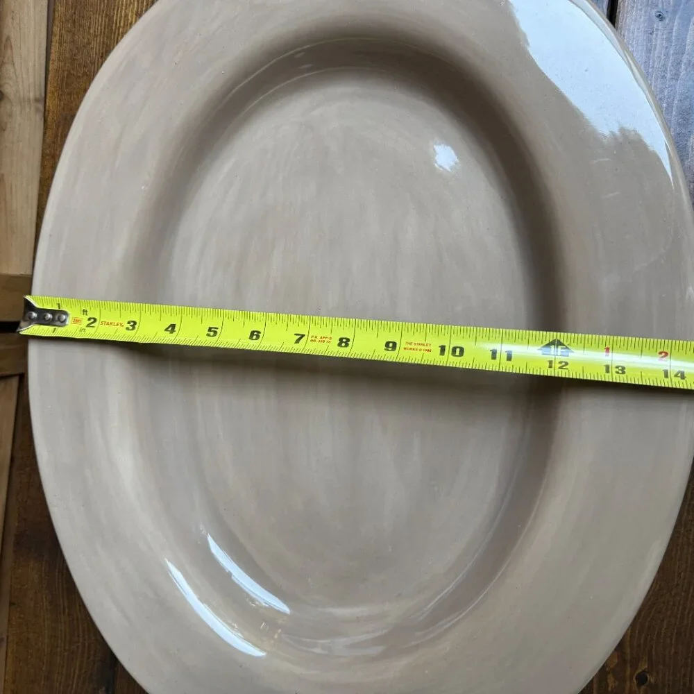 Pottery Barn Sausalito Oval Serving Platter – Taupe Stoneware